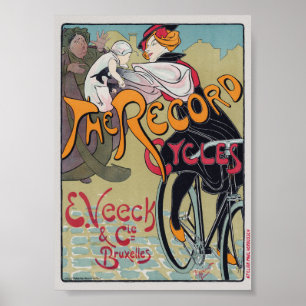 Póster El cartel vintage de Record Cycles 1897