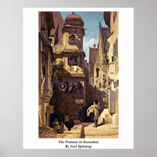 Póster El cartero en Rosenthal de Carl Spitzweg
