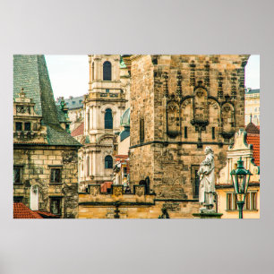 Póster El casco antiguo de Pragueold, la arquitectura, la
