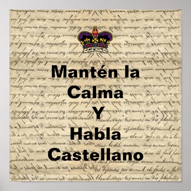Póster El castellano gracioso mantiene la calma (Frente)