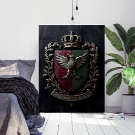 Póster El Castillo Crest Heráldico Victoriano Medieval