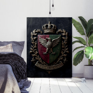 Póster El Castillo Crest Heráldico Victoriano Medieval