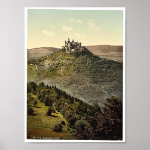 Póster El castillo, Hohenzollern, Alemania rara fotocromo