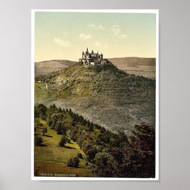 Póster El castillo, Hohenzollern, Alemania rara fotocromo (Frente)