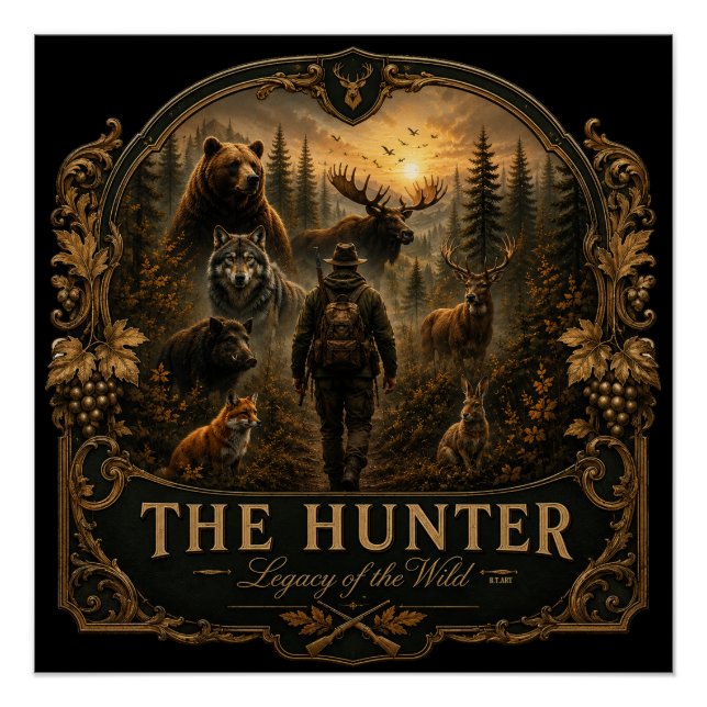 Póster El cazador, en el silencio salvaje (Anverso)