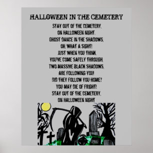 Póster EL CEMETARIO EN EL poema DE HALLOWEEN
