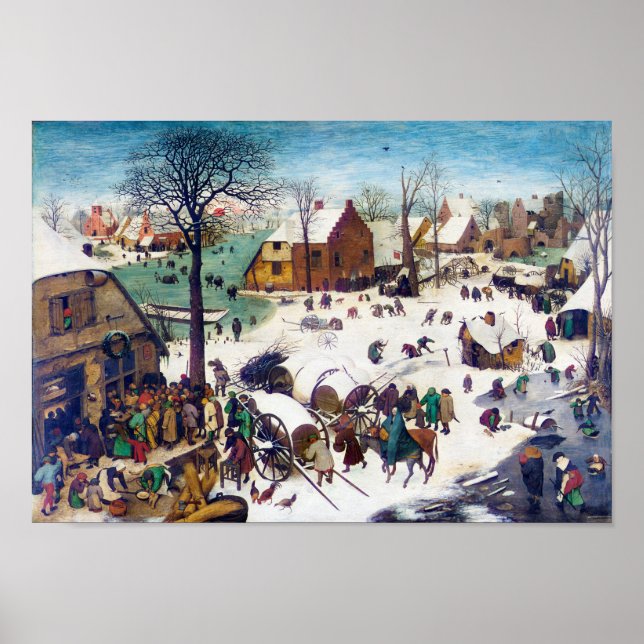 Póster El censo en Belén, Pieter Bruegel (Frente)