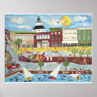 Póster El centro de Annapolis en verano