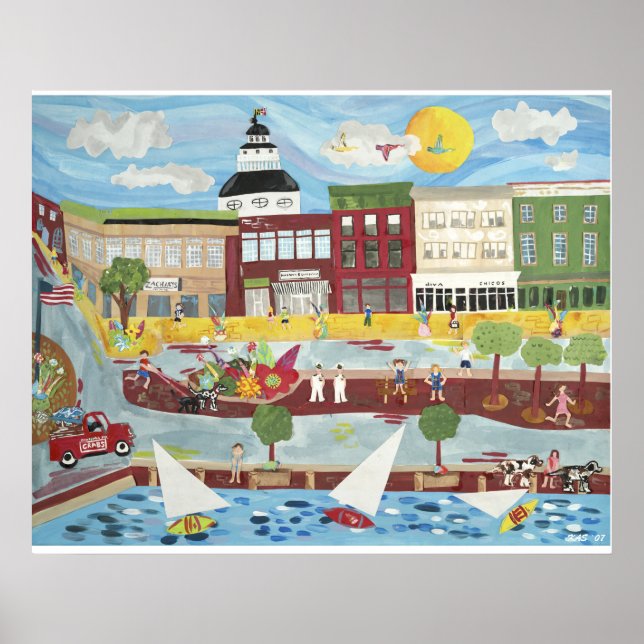 Póster El centro de Annapolis en verano (Frente)