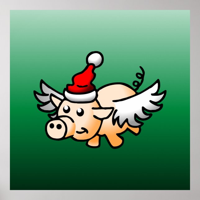 Póster El Cerdo de Navidad Volador (Frente)