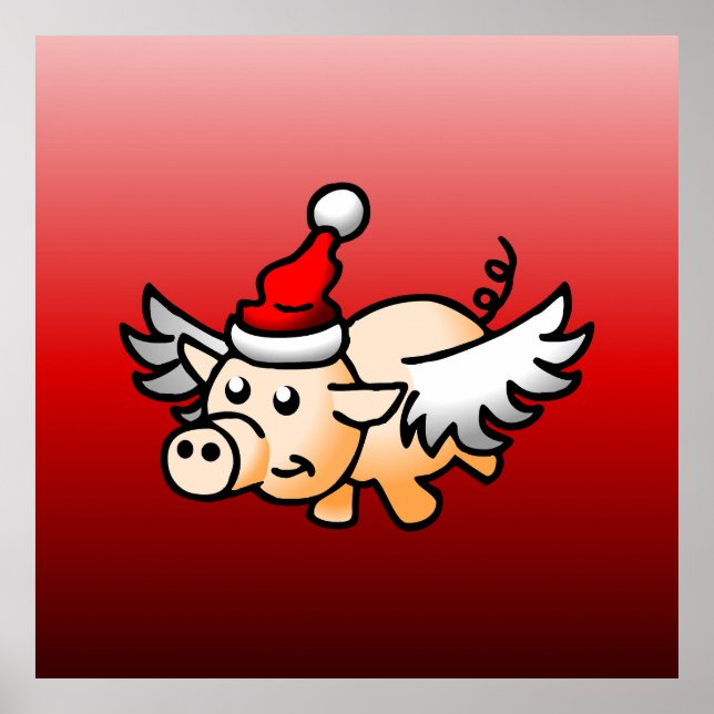 Póster El Cerdo de Navidad Volador (Frente)