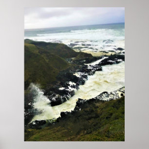Póster El Chasm de Coco, Cabo Perpetua, Costa de Oregón