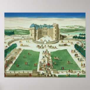 Póster El Chateau Rambouillet, grabado por Antoine Aveli
