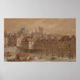 Póster El Chatelet magnífico y el Pont Meuniers aux.