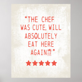 PÓSTER EL CHEF FUE CUTE FUNNY KITCHEN 5 ESTRELLAS RESEÑAS