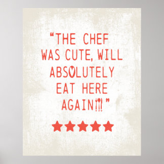 PÓSTER EL CHEF FUE CUTE FUNNY KITCHEN 5 ESTRELLAS RESEÑAS