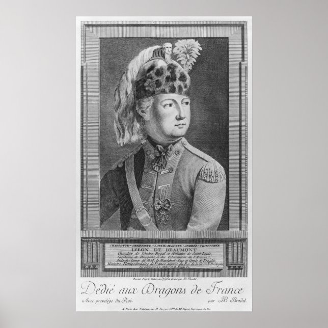 Póster El Chevalier d'Eon como dragón, 1779 (Frente)