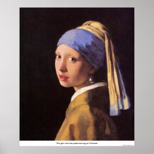 Póster El chica con el pendiente de la perla por Vermeer