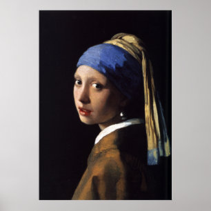 Póster El Chica de Johannes Vermeer con una Perla