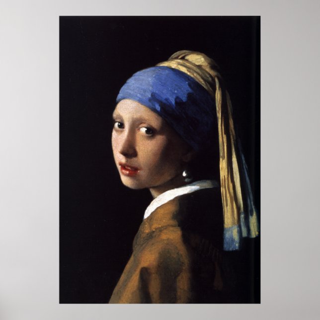 Póster El Chica de Johannes Vermeer con una Perla (Frente)
