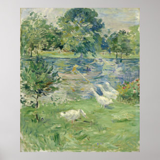 Póster El Chica de Morisot en un barco con Geese