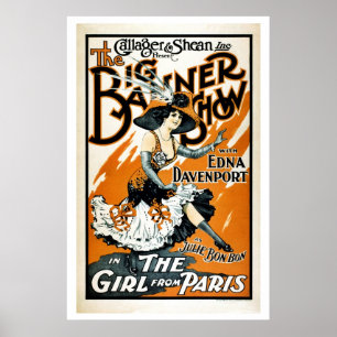Póster El Chica de París, poster musical vintage