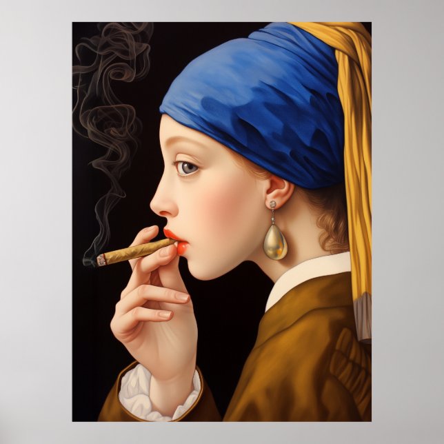 Póster El Chica de Vermeer con la perla que humeaba (Frente)
