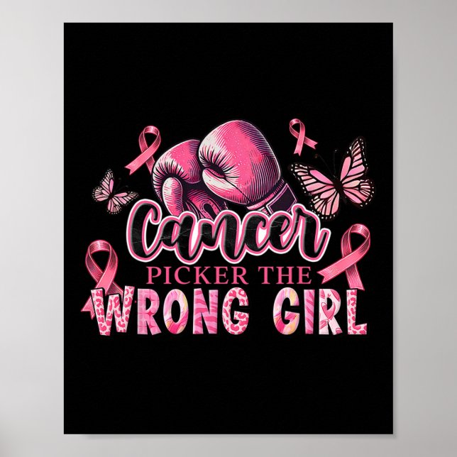 Póster El Chica equivocado de boxeo rosa Glove Bre (Frente)