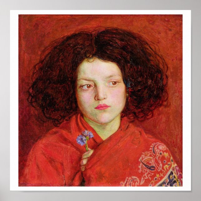 Póster El Chica irlandés, 1860 (aceite sobre lienzo fijad (Frente)