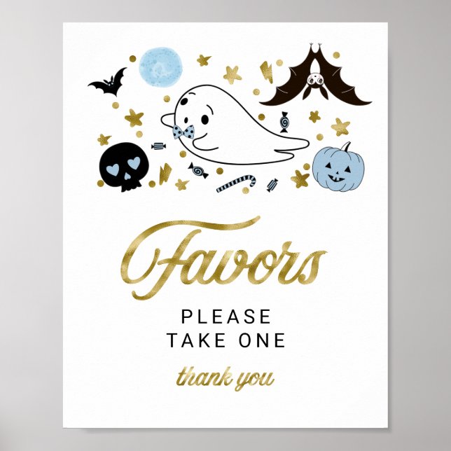 Póster El chico fantasma de Halloween Baby Shower favorec (Frente)