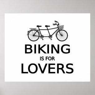 Póster el ciclismo es para los amantes, la bicicleta tánd