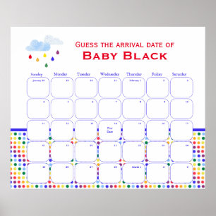 Póster El Cielo Arcoiris Baby Shower Asume Que El Poster