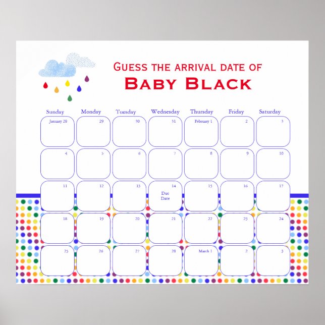 Póster El Cielo Arcoiris Baby Shower Asume Que El Poster  (Frente)