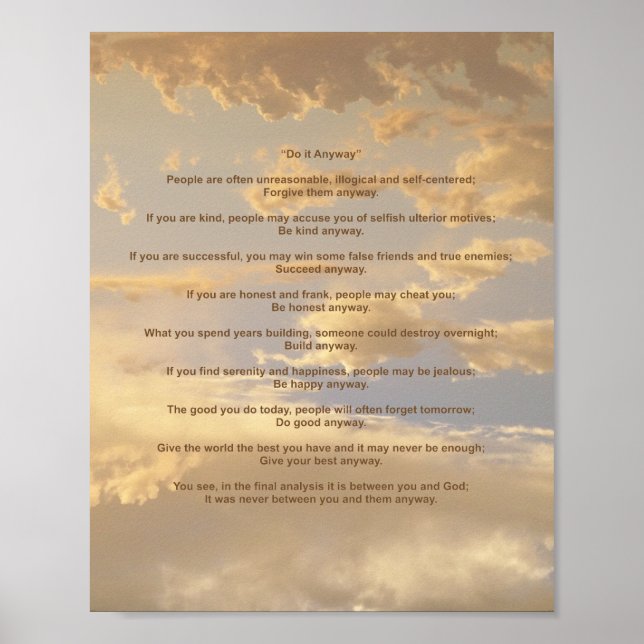 Póster El cielo brillante, hazlo de todos modos (Frente)