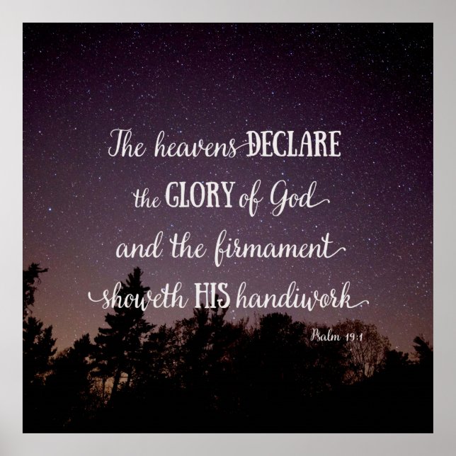 Póster El cielo declara la gloria de Dios (Frente)