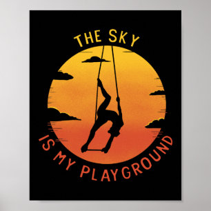 Póster El cielo es mi patio de juegos Yoga aéreo Aerialis