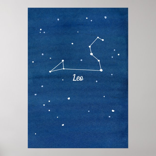 Póster El cielo nocturno de las estrellas de la constelac (Frente)