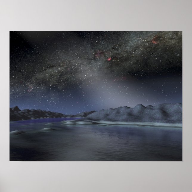 Póster El cielo nocturno de un hipotético planeta extrate (Frente)