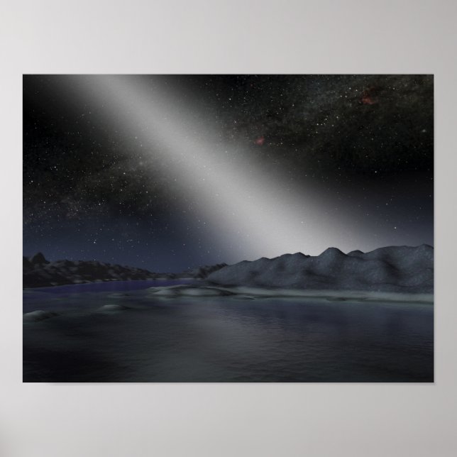 Póster El cielo nocturno de un planeta alienígena hipotét (Frente)