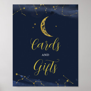 Póster El cielo nocturno sobre las tarjetas de Baby Showe