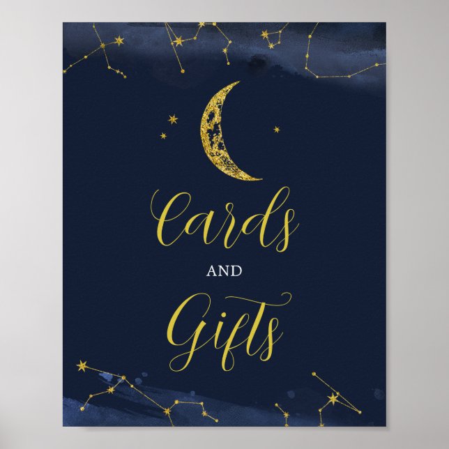 Póster El cielo nocturno sobre las tarjetas de Baby Showe (Frente)