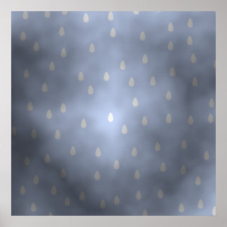 Póster El cielo pluvial nublado de lluvia. Gris y azul.