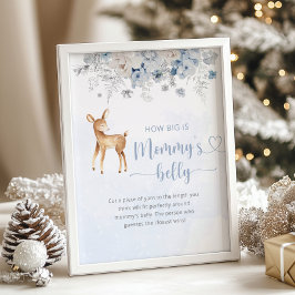 Póster El ciervo azul invernal es lo grande que es el jue