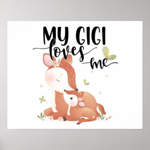 Póster El ciervo de Woodland y el bebé Fawn me ama a mi G