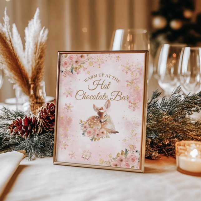Póster El ciervo rosa de invierno es un bar Baby Shower C (Subido por el creador)