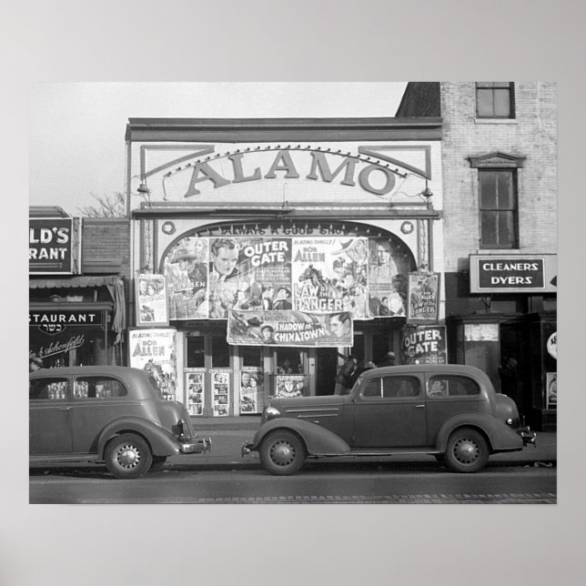 Póster El Cine Alamo, 1937. Foto Antigua (Frente)