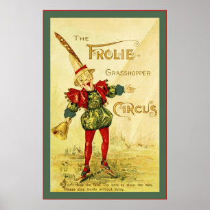 Póster El circo de Grasshopper Frolie ~ Vintage
