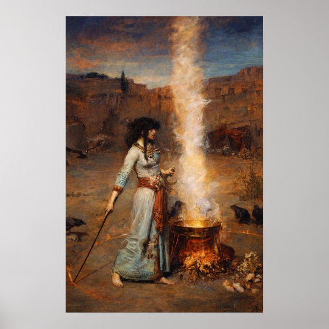 Póster El Círculo Mágico de John William Waterhouse (Frente)