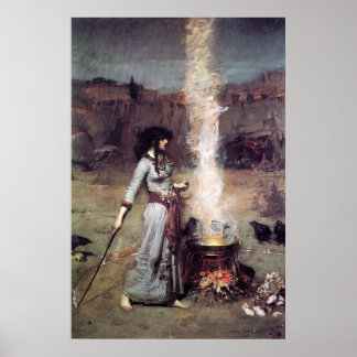 Póster El círculo mágico de John William Waterhouse -1886