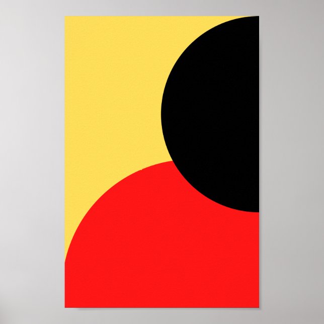 Póster El Círculo Rojo Y Negro Sobre El Fondo Amarillo Re (Frente)